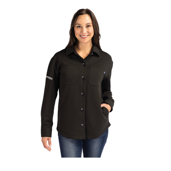 Cutter & Buck Roam Recycled Buttery-Soft Knit Women's Button Down Shirt Jacket