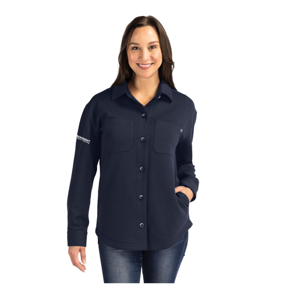 Cutter & Buck Roam Recycled Buttery-Soft Knit Women's Button Down Shirt Jacket