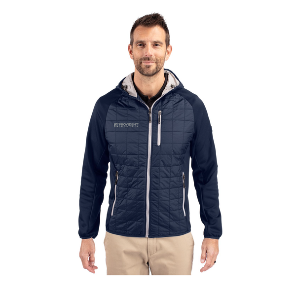 Cutter & Buck Rainier Recycled Insulated Hybrid Puffer Men's Full Zip Jacket