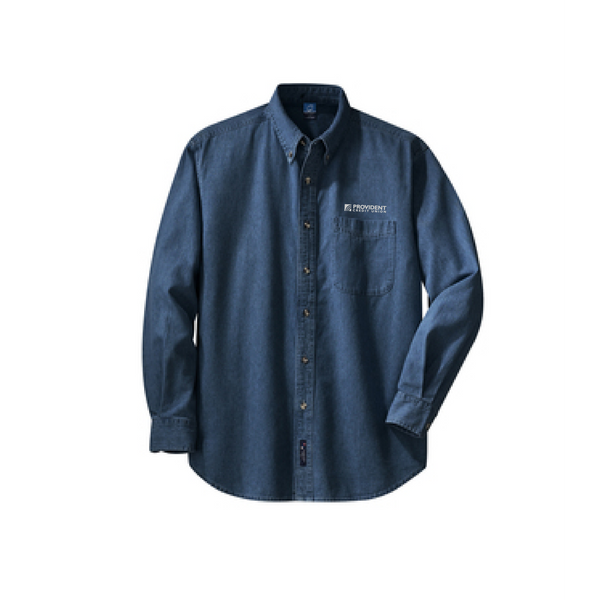 Men's Port & Company Long Sleeve Denim Shirt