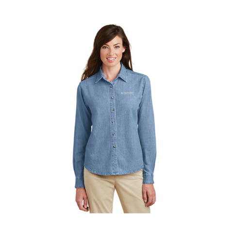 Women's Port & Company Long Sleeve Denim Shirt